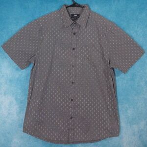 Eidon Short Sleeve Button Up Men's Shirt, Gray, Size Medium